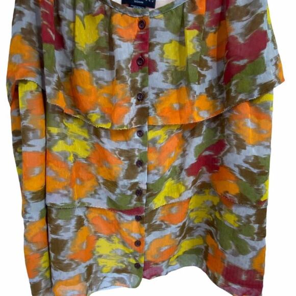 Apostrophe Floral Layered Ruffled Top 24/26W - Picture 2 of 4